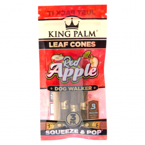King Palm 3pk Cones - Red Apple - Dogwalker - 15ct Display 